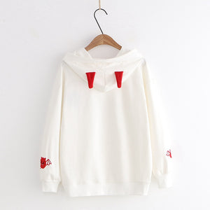 Girl Little Devil Horns Gothic Hooded Sweatshirts