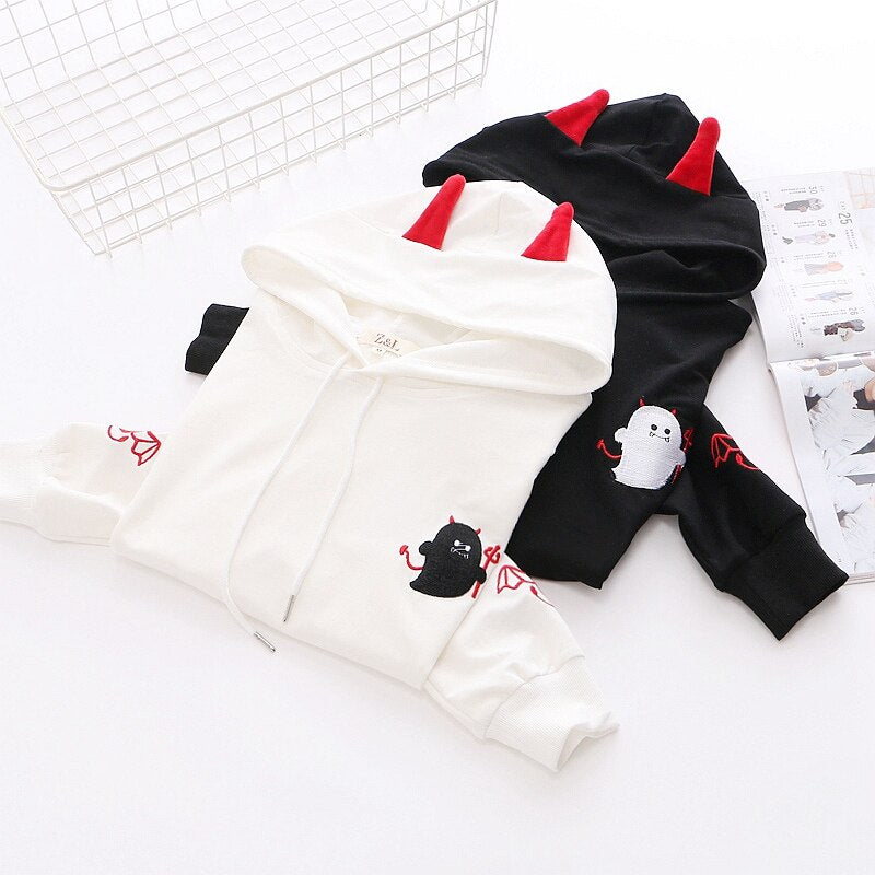 Little cute best sale devil print hoodie